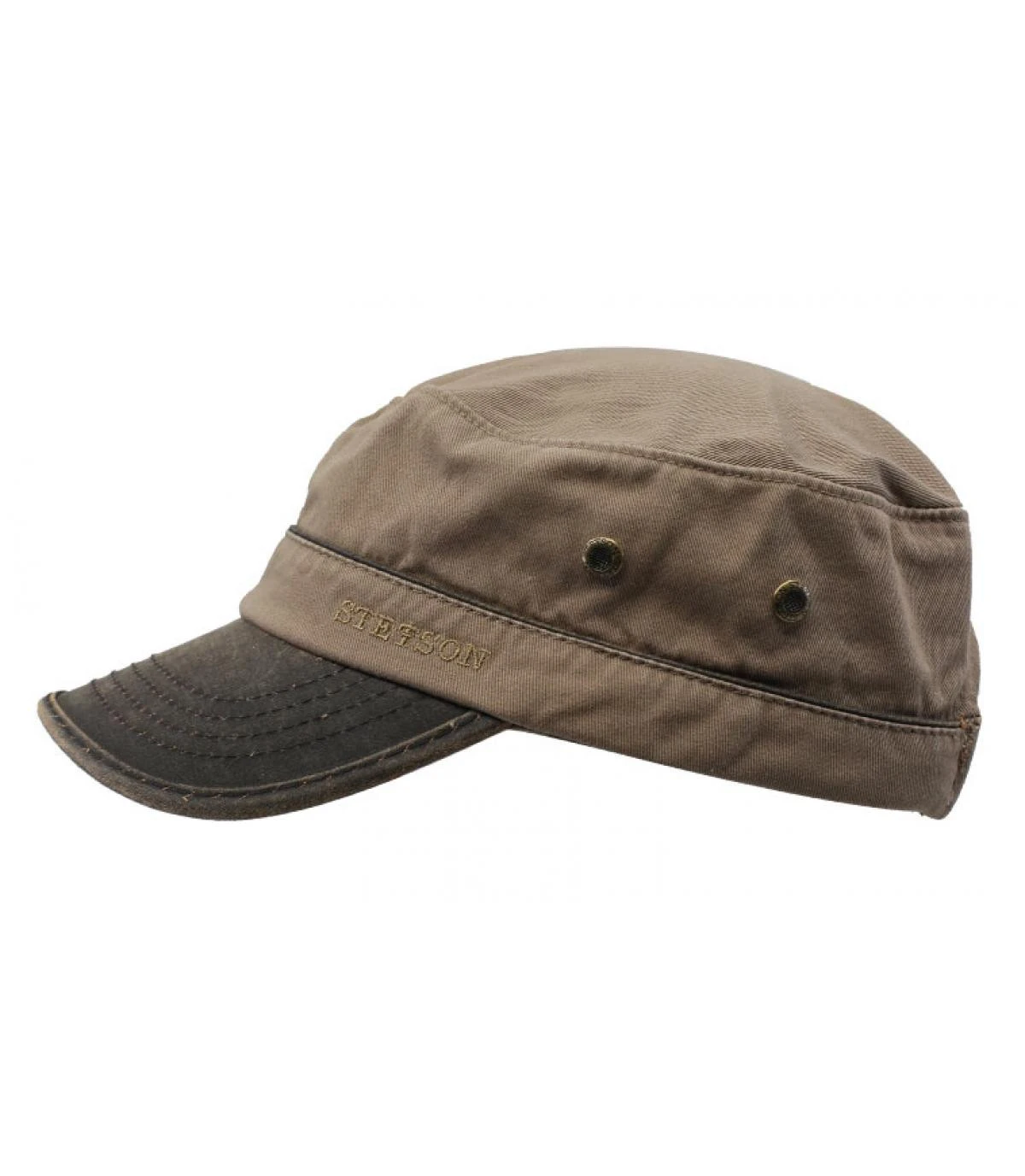 Stetson Army Cap Cotton Brown 2 Stetson Army Cap Cotton Brown â Image 2