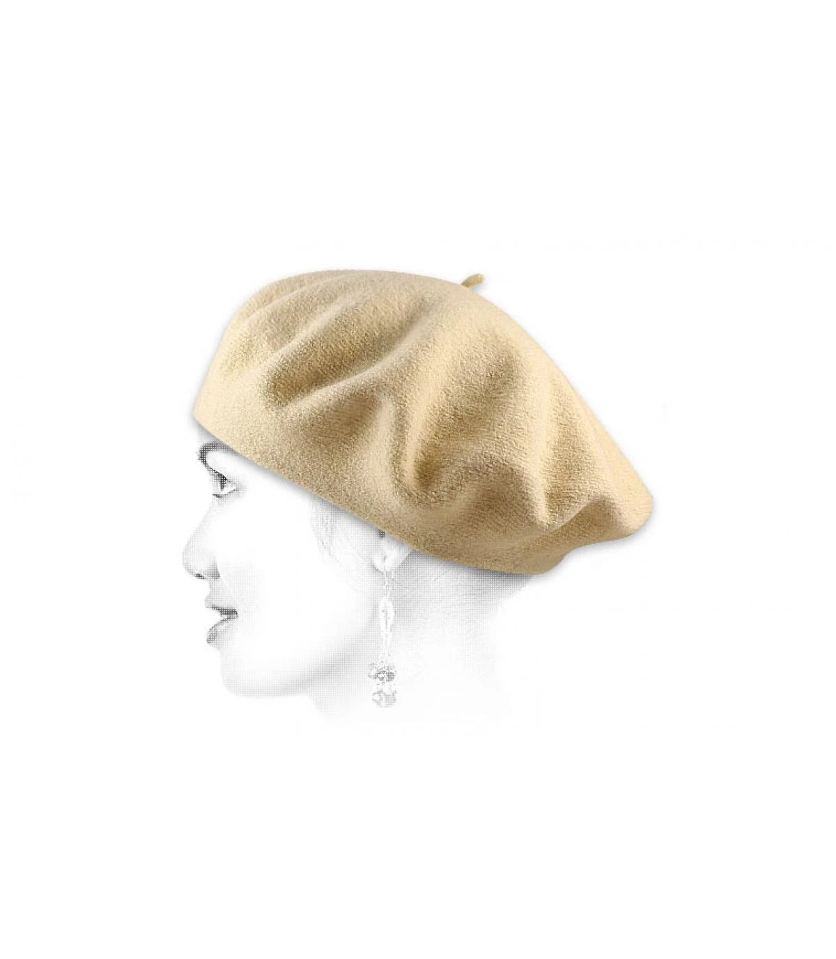 Beret Classique Ecru 2 Beret Classique Ecru – Image 2