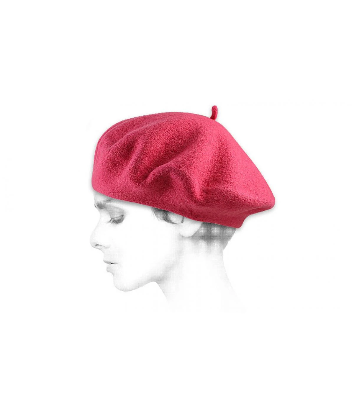 Beret Classique Rose 2 Beret Classique Rose â Image 2
