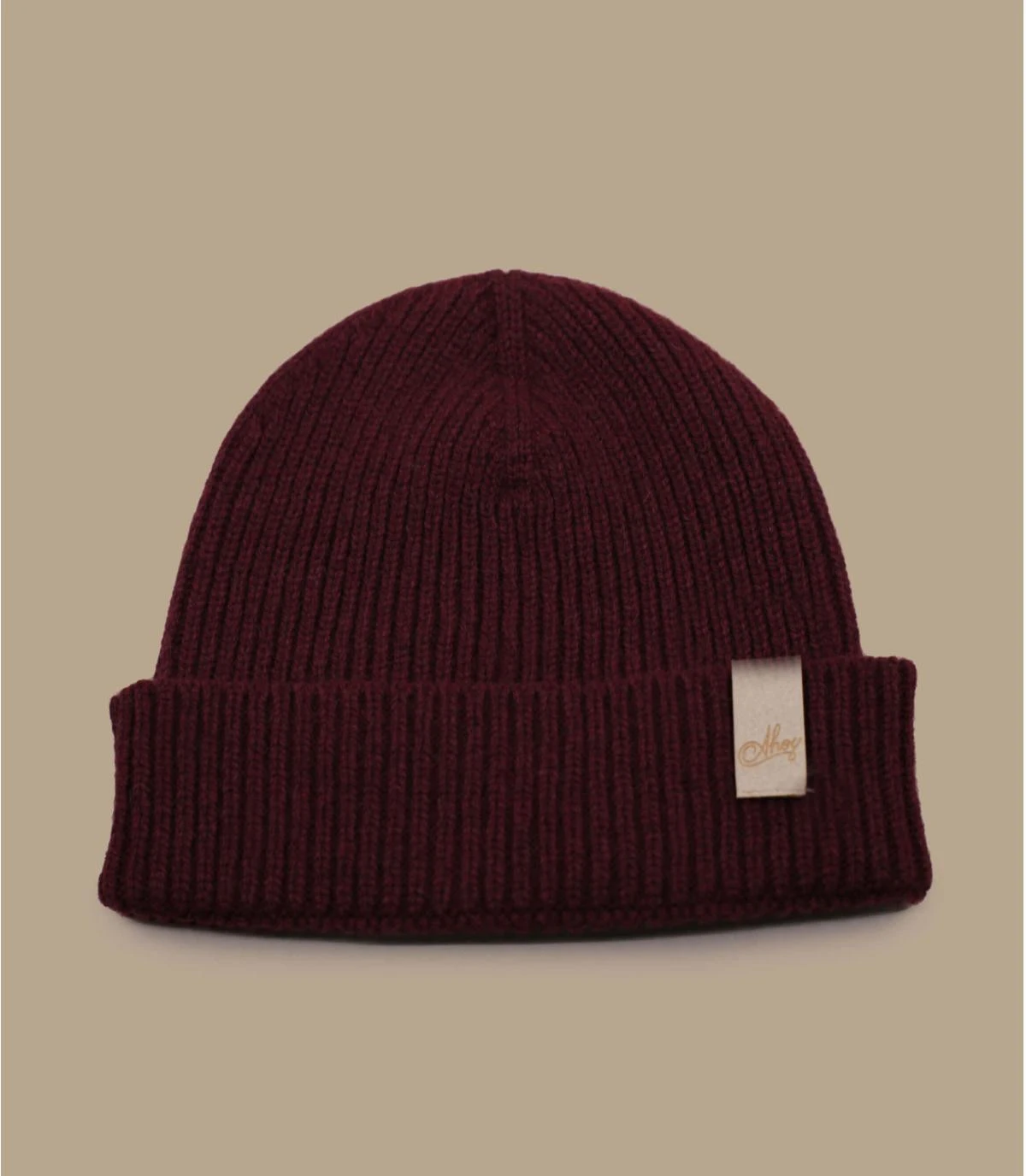 Bonnet Ahoy Burgundy Beige. Eco & Fabriqué En France 1 Bonnet Ahoy Burgundy Beige. Eco & Fabriqué En France