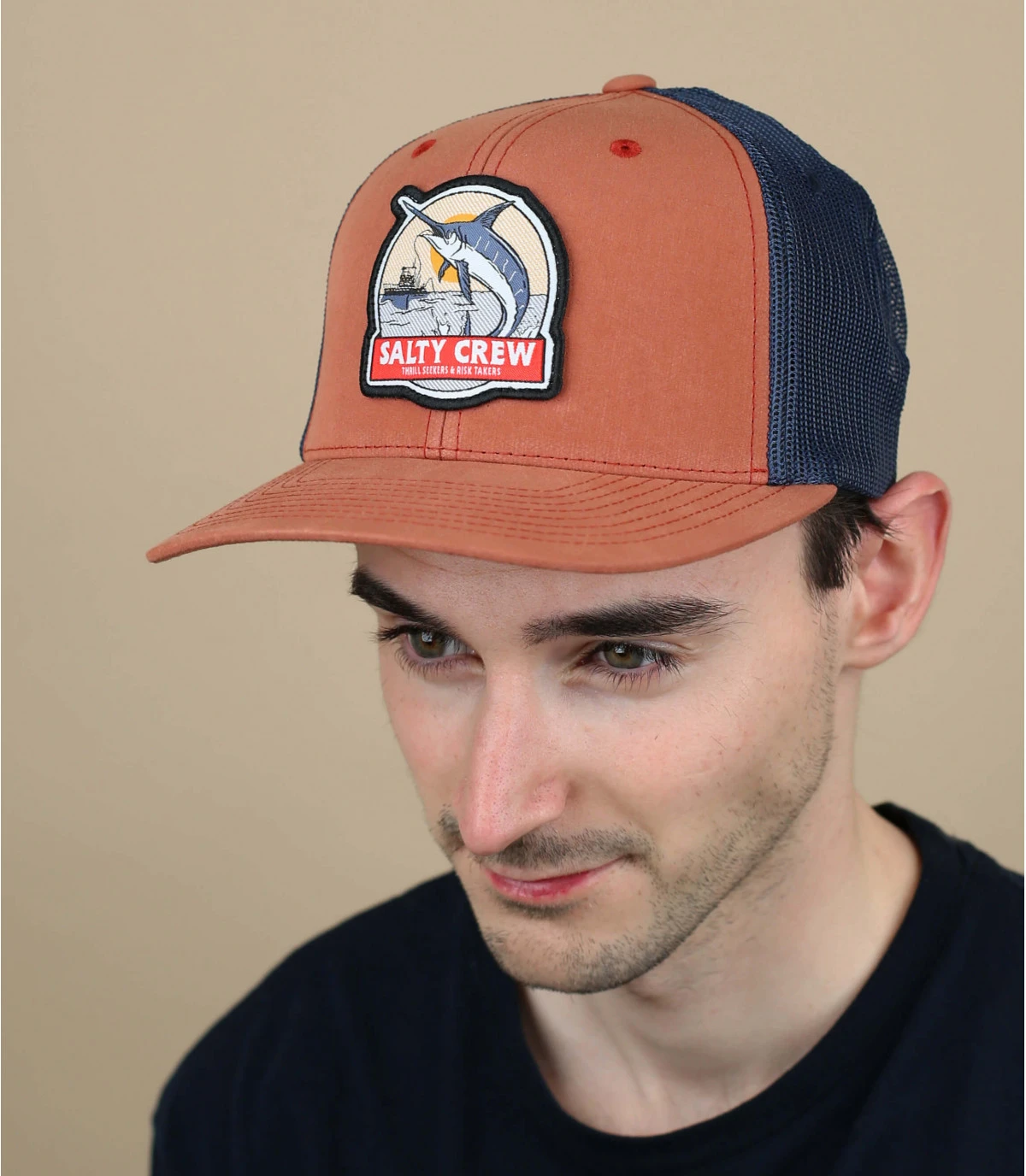 Salty Crew Deep Drop Retro Trucker Rust Navy 1 Salty Crew Deep Drop Retro Trucker Rust Navy