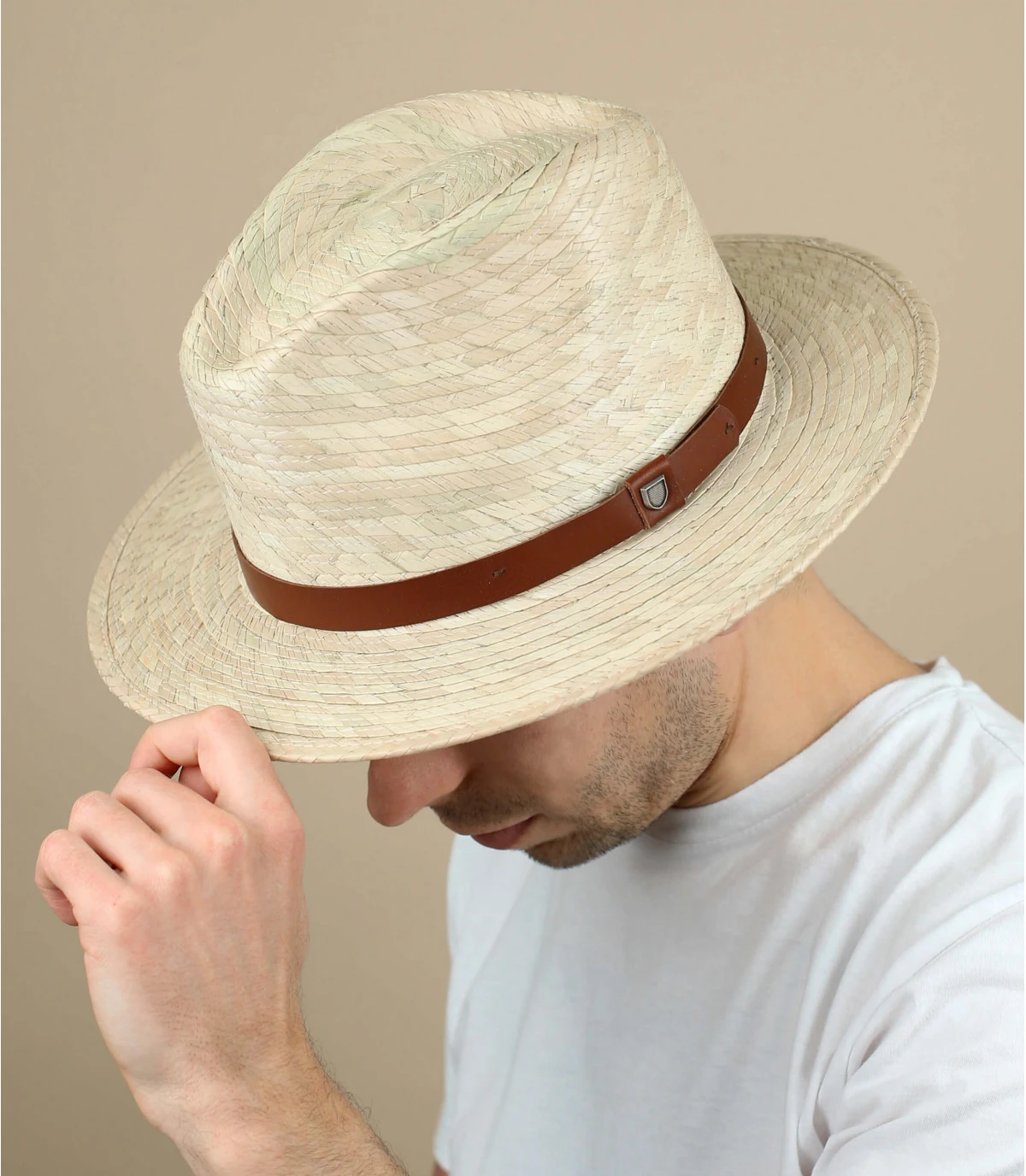 Brixton Messer Straw Fedora Natural 1 Brixton Messer Straw Fedora Natural
