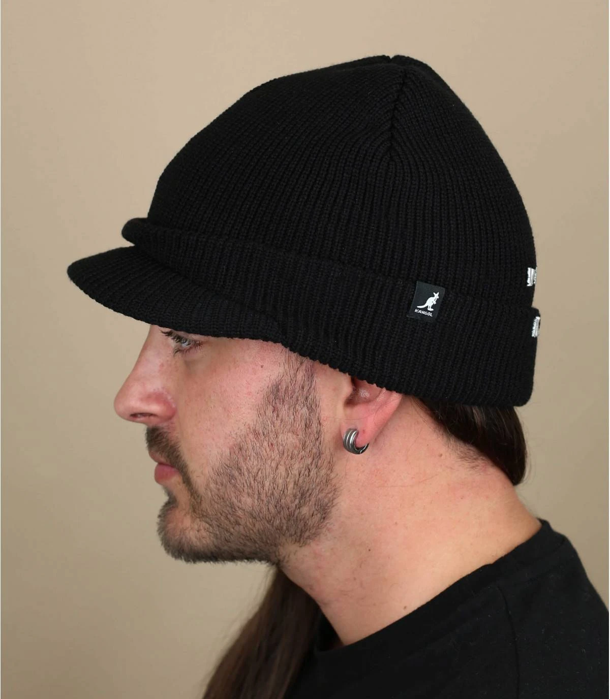 Kangol Sliced Peak Beanie Black 1 Kangol Sliced Peak Beanie Black